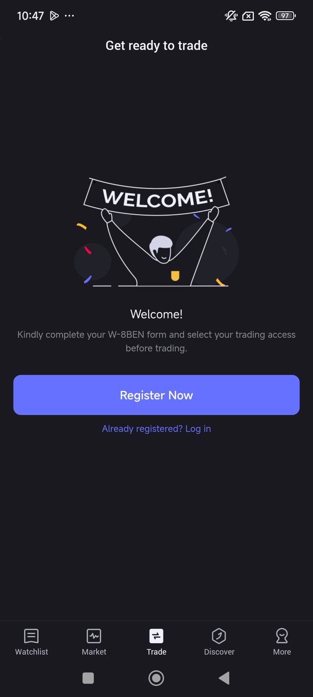 CapForce EC welcome screen with the Register button